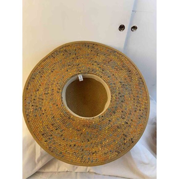 Lucky7 100 paper straw beach hat multi color & ribbon - Picture 5 of 5